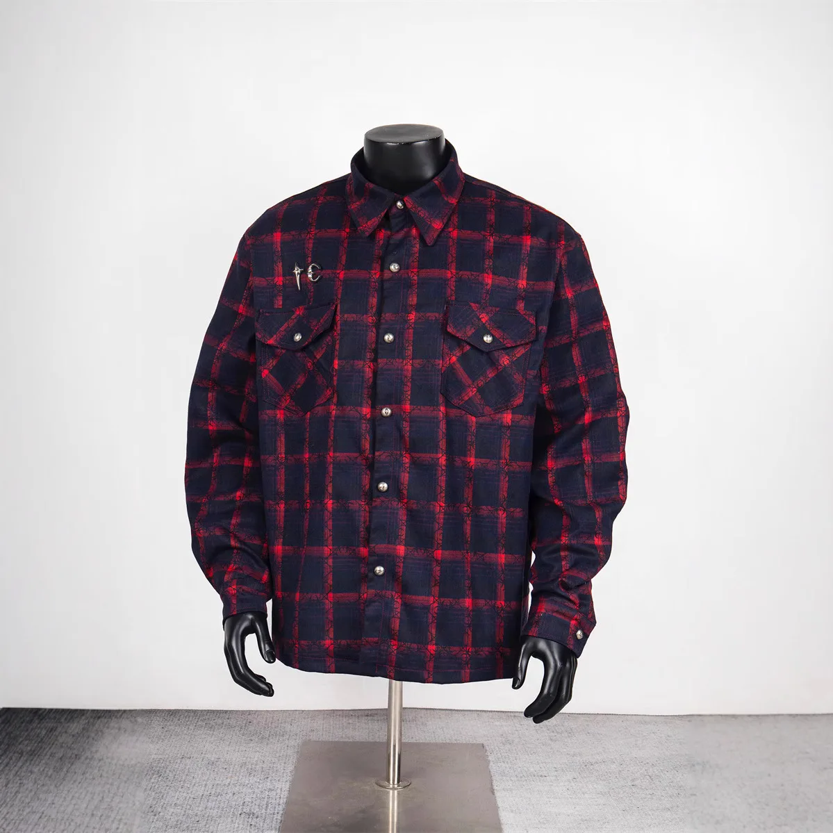 Thug Club 2026 New Street Hip-Hop Style All-Over Print Stars & Moon Unisex Long-Sleeve Plaid Shirt