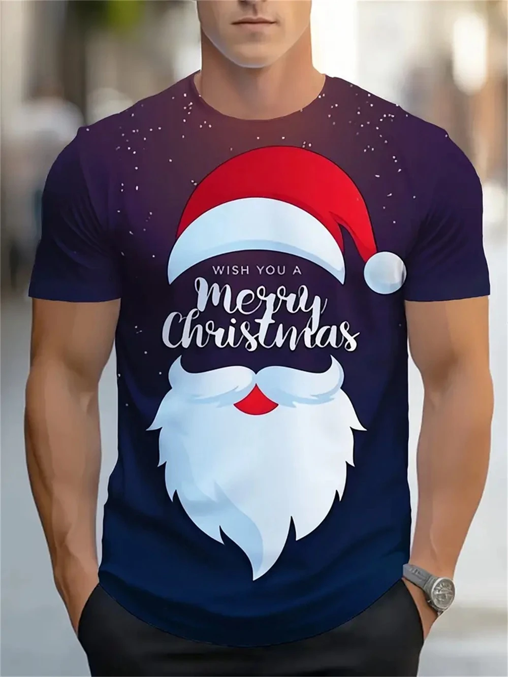 

Christmas 3D Santa Claus Print T Shirt for Men Casual Short Sleeve Tee Shirts Fashion O-Neck Top New Year Gift Oversized T-Shirt