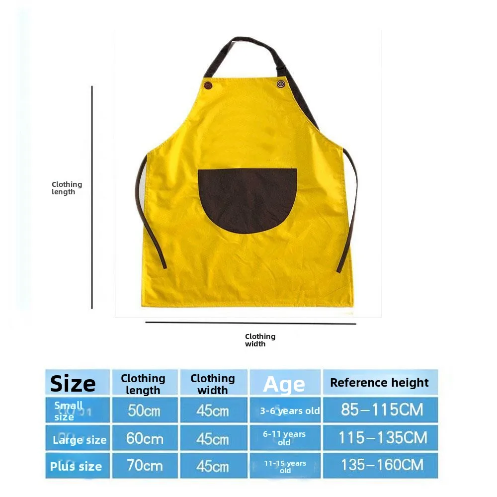 Cartoon Children's Waterproof Apron Set,Painting Anti Dirty Aprons,Dining Anti Oil Baking Kitchen Apron,Sleeveless Reverse Cover