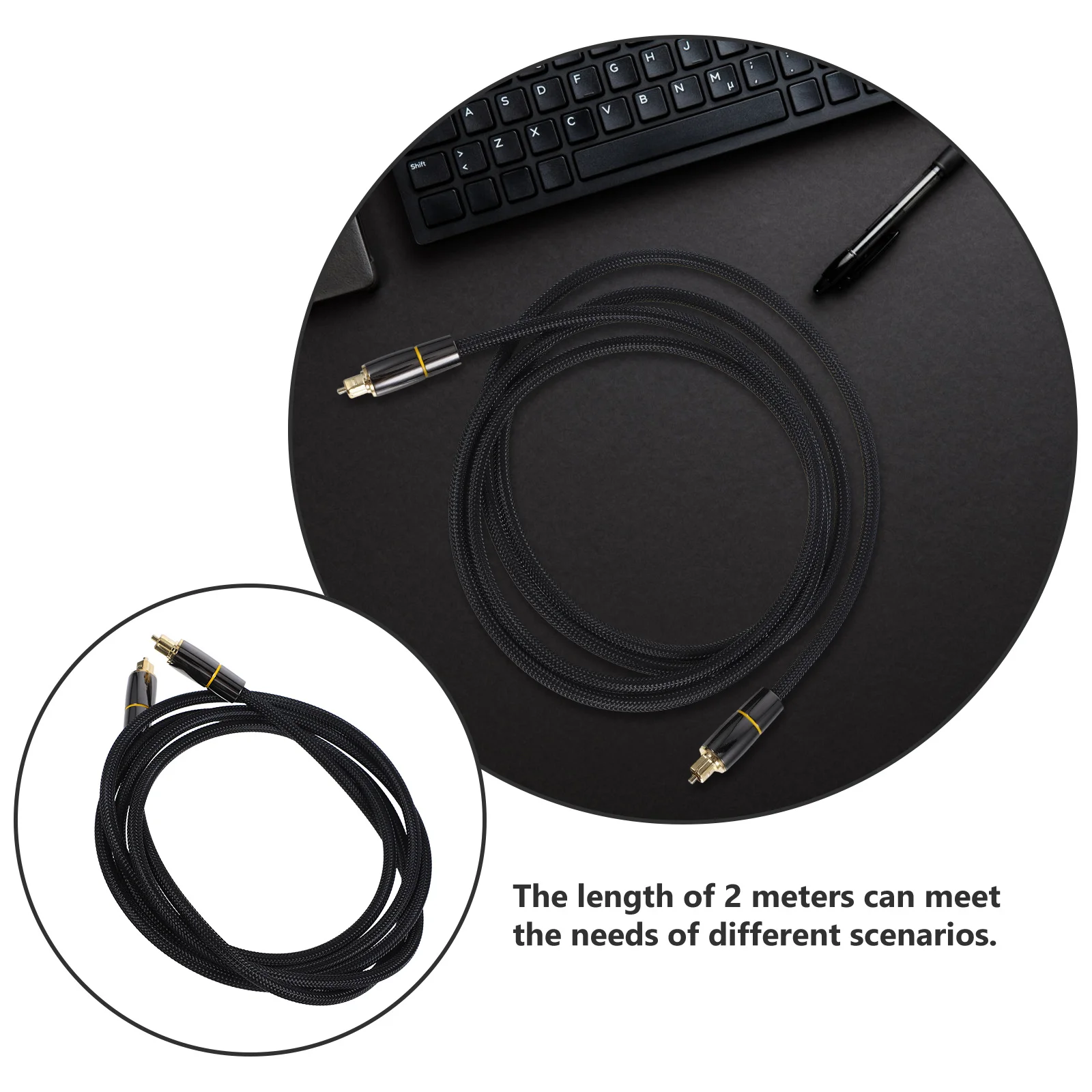 

Digital Audio Optical Cable 5.1 Channel Fiber Optic Audio Cable for Game Console Stable Clear Transmission