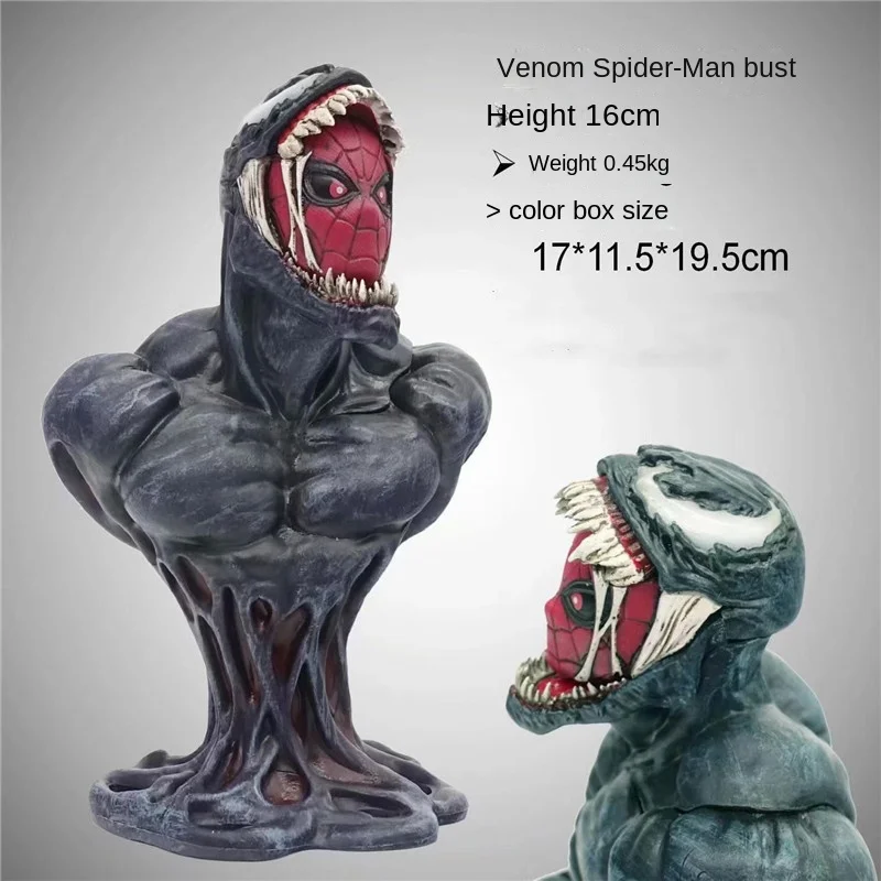 Marvel Legends Avengers Anime Action Figures venom Spider-Man half-length statue Desktop Collectible  Decoration model Toy gifts