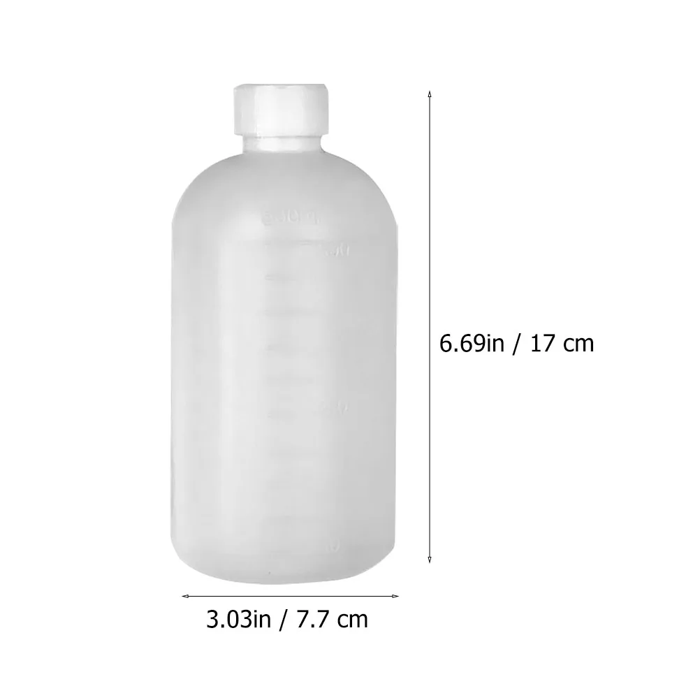 2 pcs 500ml Graduated Reagent Bottles Plastic Narrow Mouth Reagent Vial Bottles Sealing Bottles Experimental teaching equipment