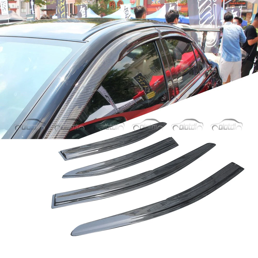 Carbon Fiber Window Visor Vent Sun Shade Rain Guard For LANCER EX  EVO10 WINDOWS VISOR Car Styling