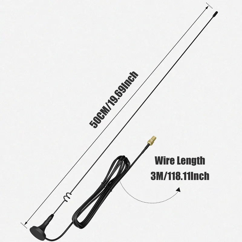 1/2PCS UT-108UV High Gain Car Antenna Magnetic 144MHz/430MHz UHF VHF SMA-F BNC SMA-M Compatible with Baofeng Quansheng TYT Radio
