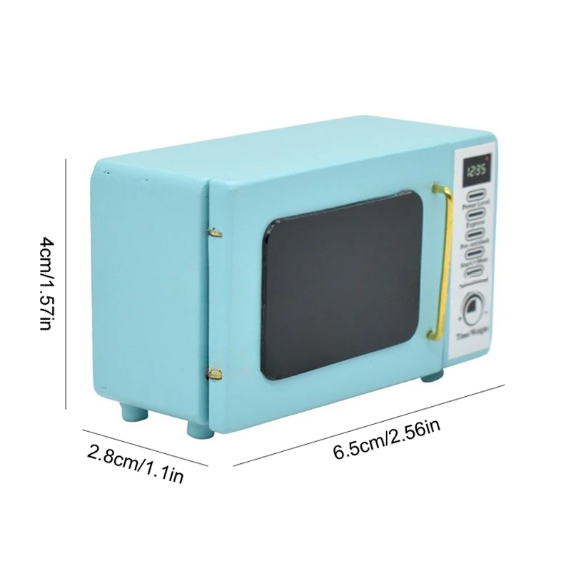 Casa de muñecas en miniatura, horno de microondas, modelo de cocina para el hogar, microondas, decoración de escena, casa de muñecas de juguete, accesorios para comedor, 1:12