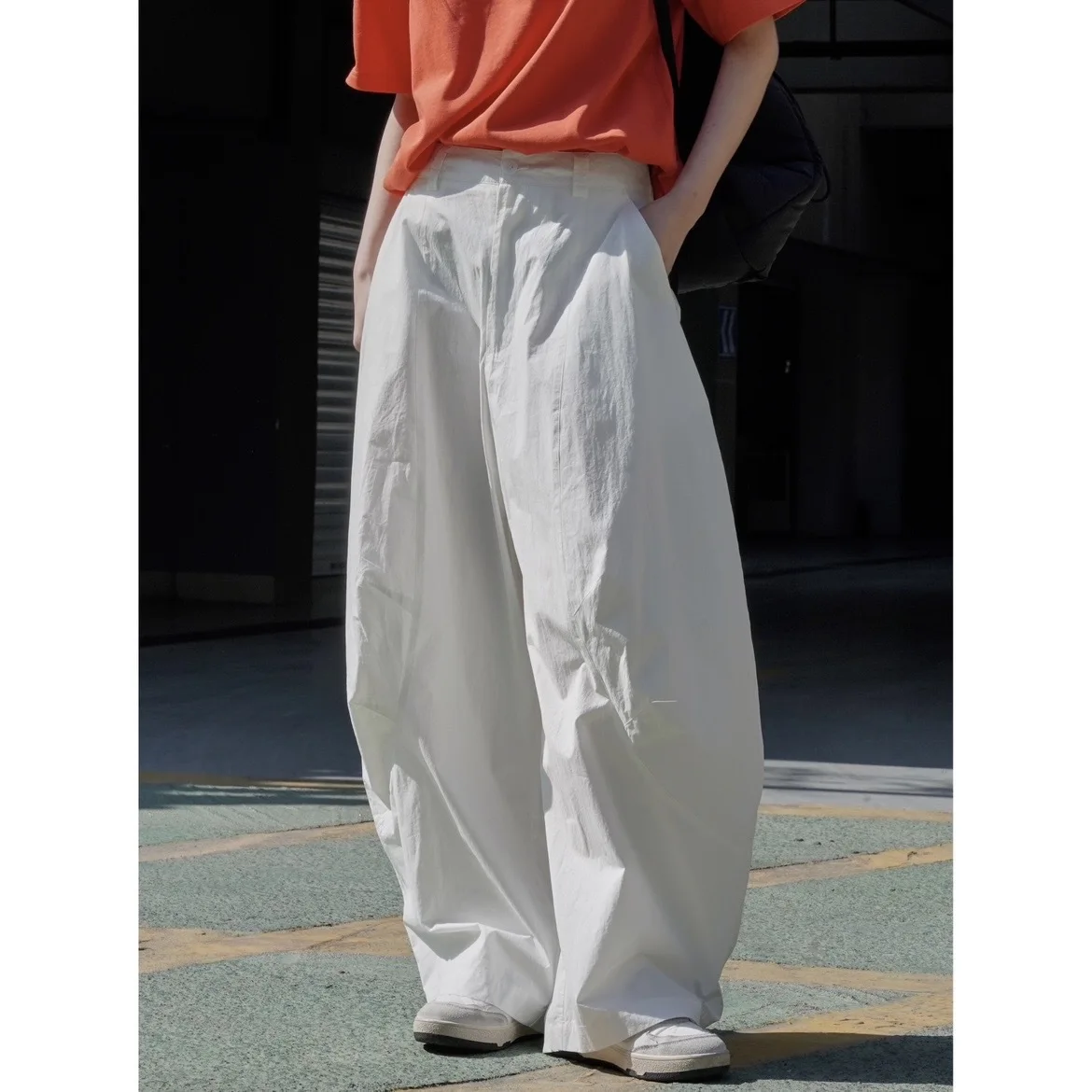 

Summer Casual Wide Leg Cotton Pants Loose Flattering Anti-Mosquito Women's Trousers High Waist Other Fabric Ladieswear