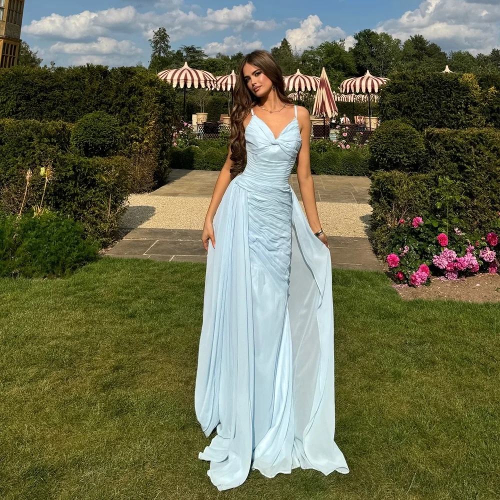 

Customized Sky Blue Evening Dresses for Women Elegant Party Gown Formal Occasion Mermaid Cocktail Prom Gowns فساتين سهرة