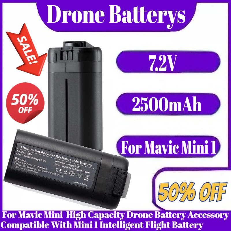 

7.2V For Mavic Mini 1 Battery 2500mAh High Capacity Drone Battery Accessory Compatible With Mini 1 Intelligent Flight Battery