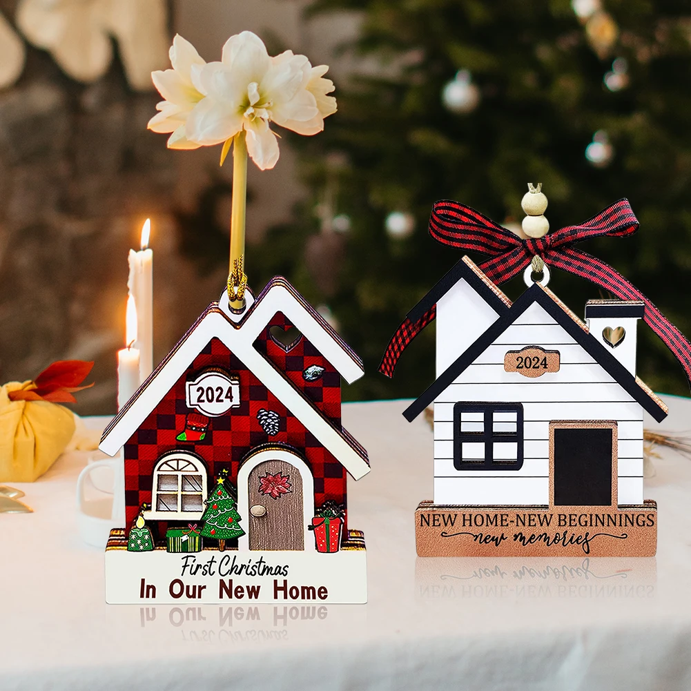 Home Ornament 2024 First Christmas Gift Decoration Home New Beginnings Housewarming Presents for New Year's Home Decor