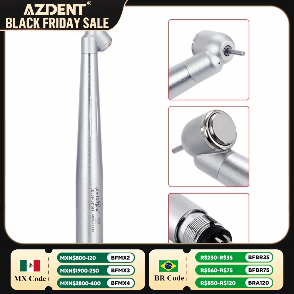 Dental High Speed Handpiece 45° Surgical for Dentists AZDENT Standard Head Push Button Dentistry Tools Instrument