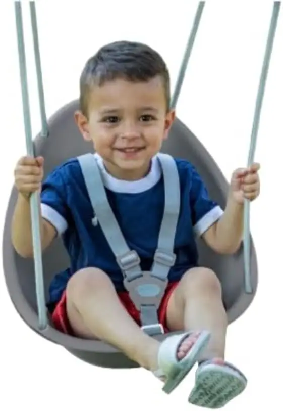 Comfy Toddler Swing with 3-Point Safety Harness, Easy Setup for Ages 6-36 Months, Indoor/Outdoor Use