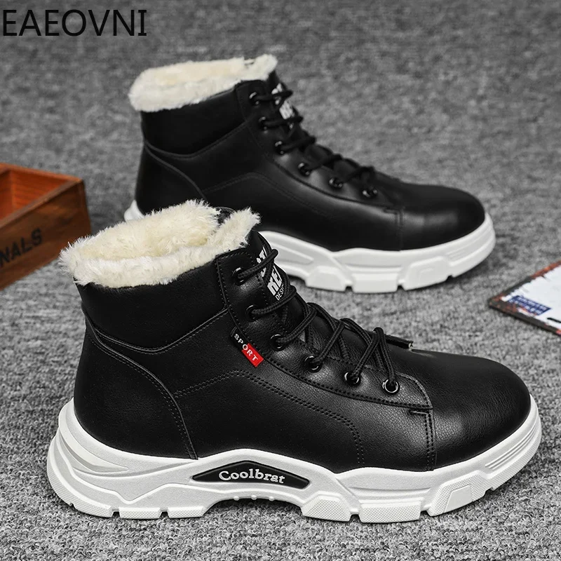 

Мужские байкерские ботинки, мужские зимние ботинки, бархатные утепленные индивидуальные износостойкие повседневные мужские туфли для инструментов в британском стиле для молодых