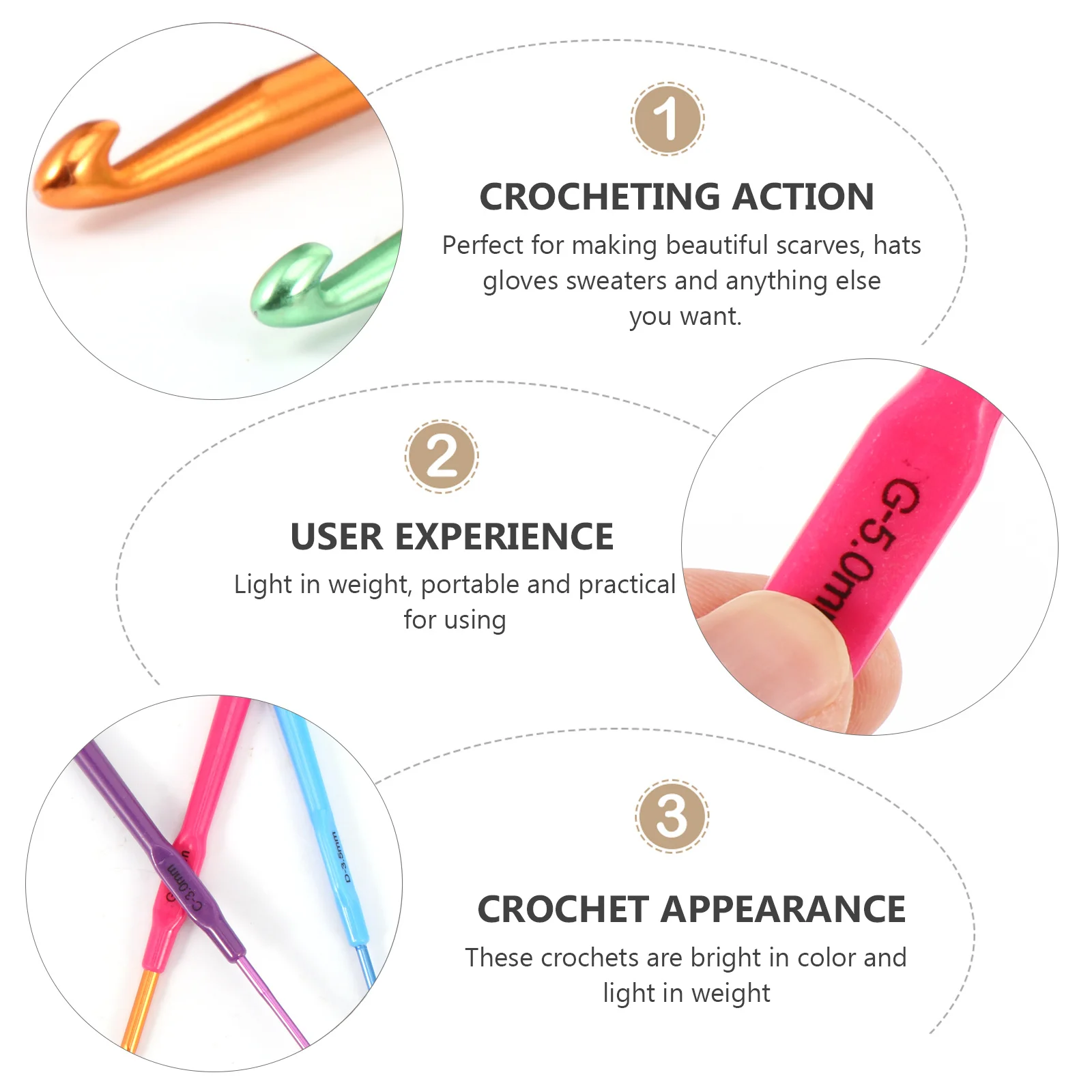 12pcs Crochet Needles Knitting Kit Metal Embroidery Stitching Tools For Scarves Hats Gloves Sweaters Crochet Set Knitting