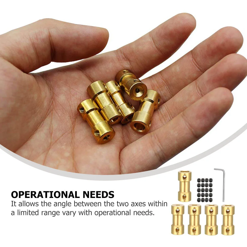 

1Set Brass Shaft Coupler for Metal Models Motor Shaft Connector DIY Car Boat Accessories Connector Rigid Coupler