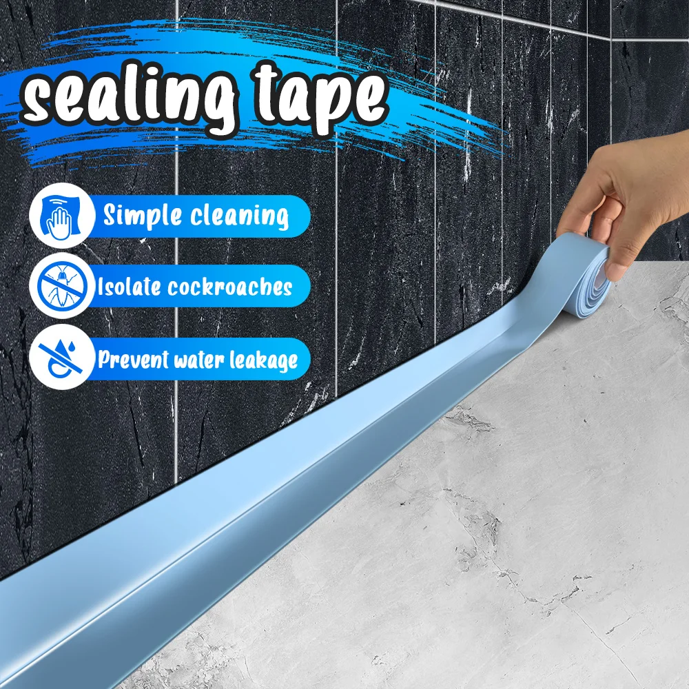 

Bathroom Sealing Tape Shower Sink Bath Sealing Tape White PVC Self Adhesive Waterproof Wall Sticker For Kitchen Caulk Strip