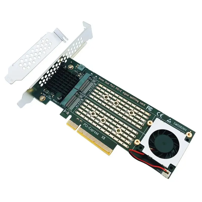 

Новая карта-адаптер Pcie — M2 Pcie X8 — 2-портовый M2 NVME M Key SSD-конвертер M.2 PCI-E X8 Адаптер VROC RAID Карта расширения
