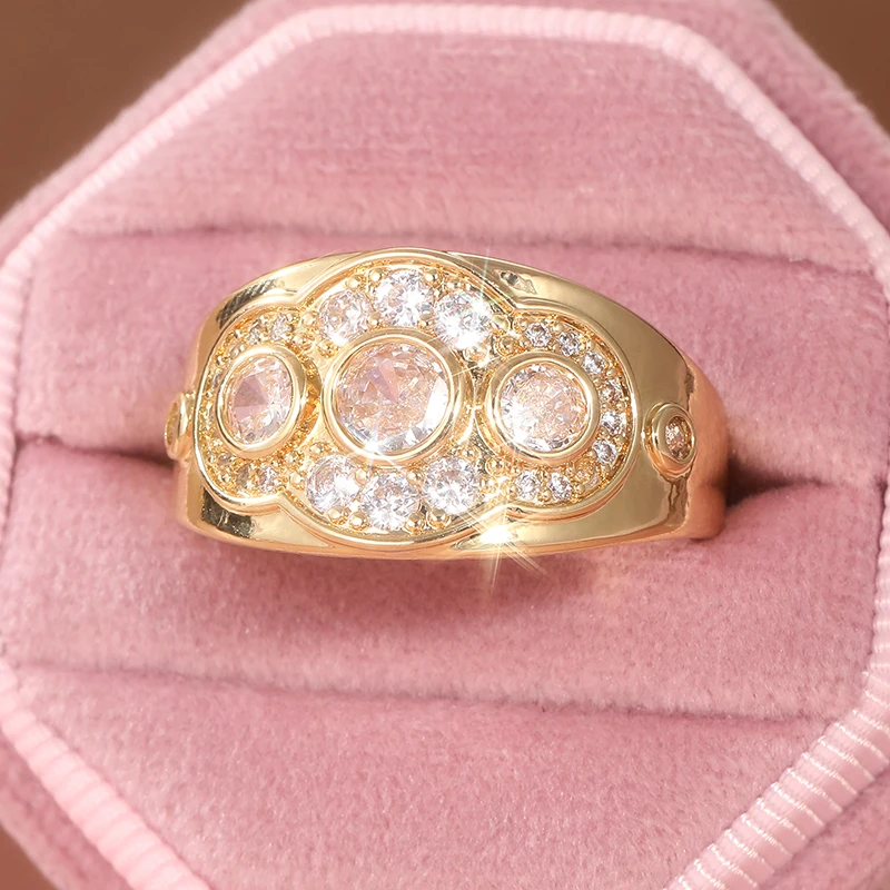 Vintage Style Bright Cubic Zirconia Rings Fashionable Commuter Rings For Parties Weddings Zirconia Engagement image 5