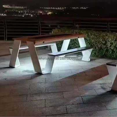 Fashion Design Smart Urban Seats Solar Power Steel Bench for Mobile Phone Charging solar bench