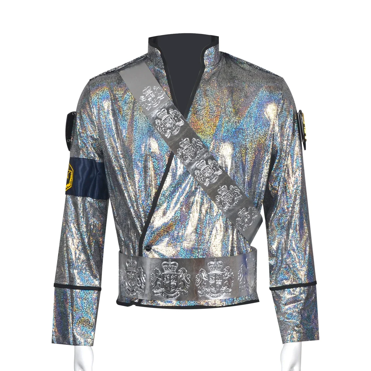 New Model Michael Jackson BAD Bucharest Tour Cosplay Full Set Handmade Laser Jacket Belt Rare Stage Outfit For Impersonator view 2