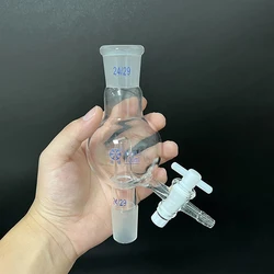 FAPE Splashproof bulb standard ground mouth, With PTFE valve, 100mL-1000mL, Joint 24/29+24/29, Splash-proof ball, Splash ball