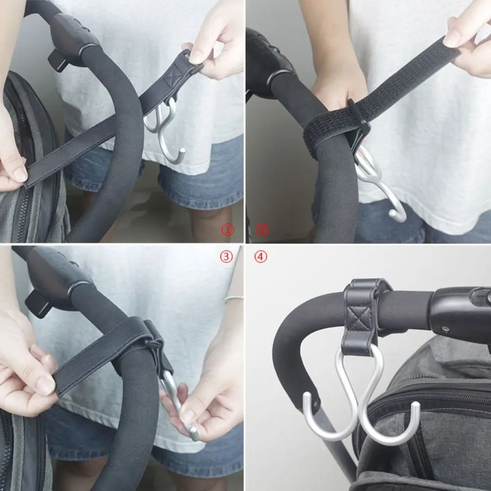 S Form Baby Kinderwagen Haken Doppel Haken PU Hängen Haken Einfarbig Kinderwagen Zubehör Kinderwagen Zubehör Kinderwagen