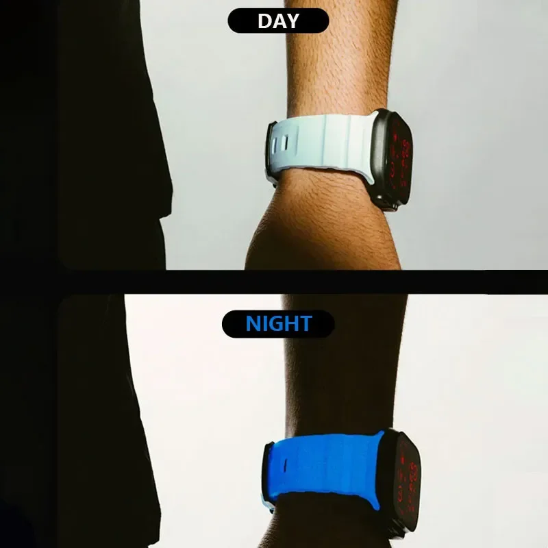 الرياضة سيليكون الفرقة التيتانيوم سوار معدني مضيئة حزام ل أبل ساعة الترا 10 9 8 7 6 SE 5 4 ل iWatch 42 44 45 46 مللي متر 49 مللي متر