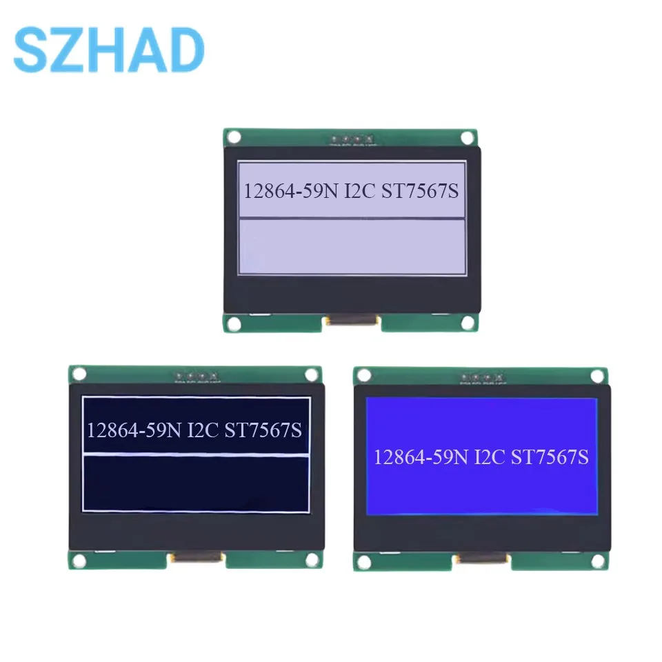 12864 iic 4p lcd modul 12864-59n i2c st7567s Zahnrad grafik bildschirm lcm Panel 128x64 Punkt matrix bildschirm für Arduino
