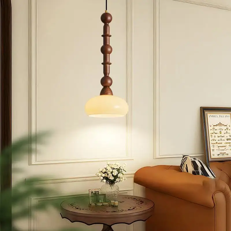 Neoclassical Wood Glass Wall Lamp Medieval Style Bedroom Living Room Restaurant Bedside Hotel Entrance Minimalist Copper Sconces
