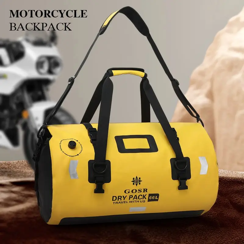 Motorcycle Waterproof Rear Seat Bag Large Capacity 66L Motorcycle Travel Equipment Long-distance Riding Luggage Bag Saddle Bag