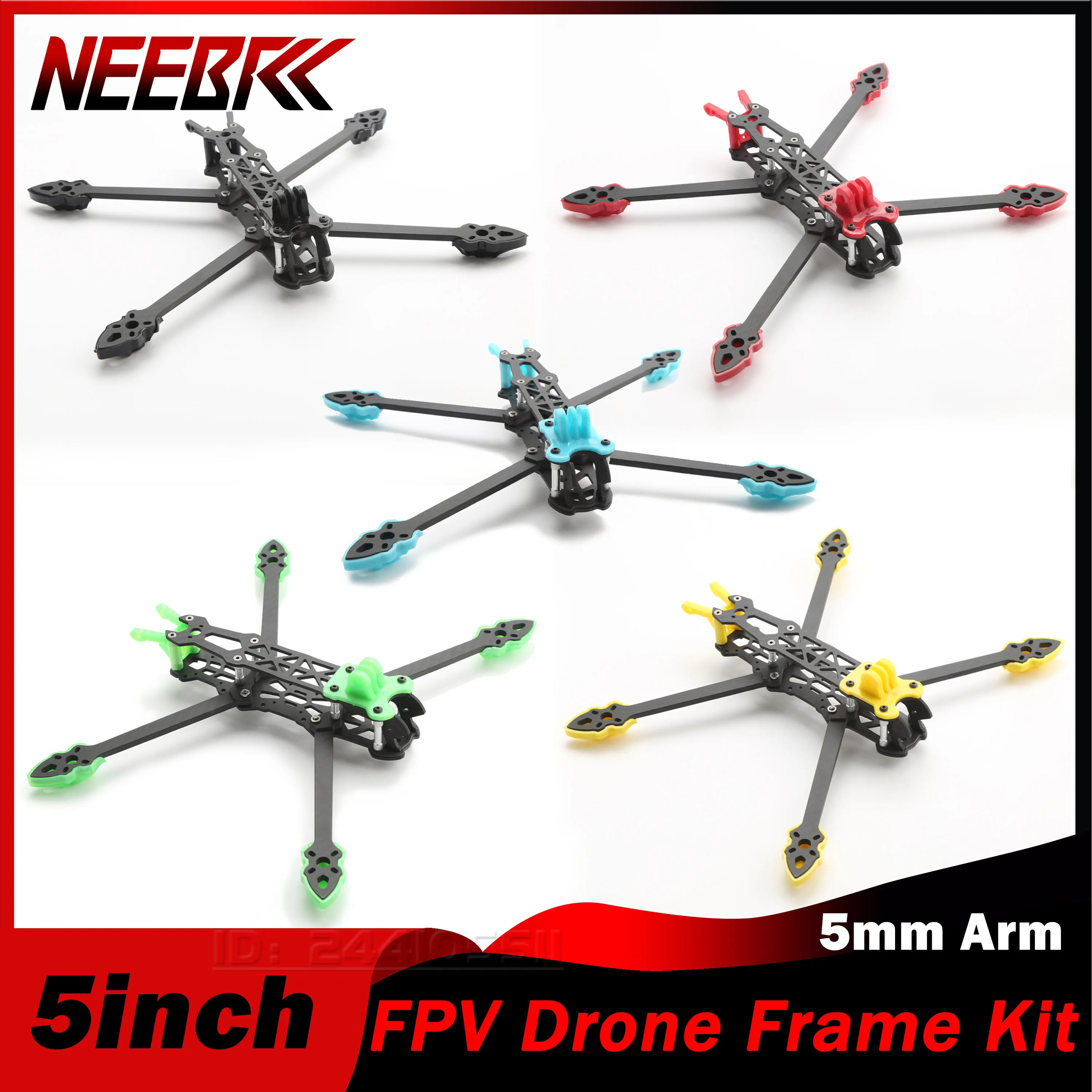 

5inch 225mm 3K Carbon Fiber FPV Drone Quadcopter Frame 5mm Arm Kit Print Part for Mark4 RC Racing Four-axle Plane Freestyle DIY