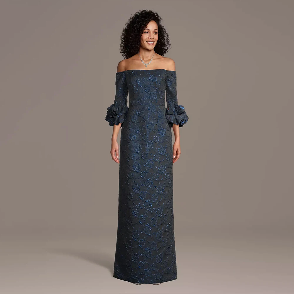 

2026 Women's Formal Evening Gowns Elegant Strapless Half Sleeve Appliques Evening Dre for Formal Occasion Prom Party Gowns