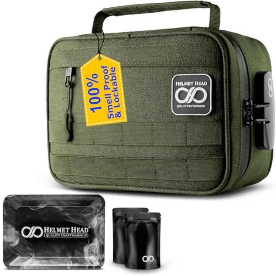 

Сумка и кейс HELMET HEAD Large Smell Proof с кодовым замком - в комплекте металлический лоток и дорожные сумки. Пакеты с защитой от запаха: широкий ассортимент