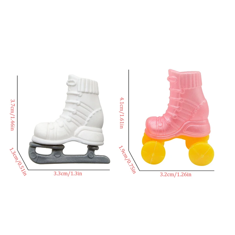 Christmas Elf Doll Accessories Ice skates Shoes Dollhouse Shoues Toys Mini Roller Skate For 30cm Doll 1:6 Dollhouse Miniature