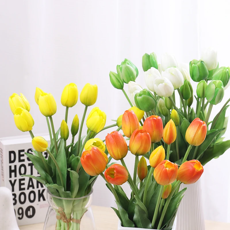 40cm Artificial Flower Tulip Bouquet For Home Decoration Wedding Valentine's Party Christmas Indoor Outdoor Flower Cutting Craft