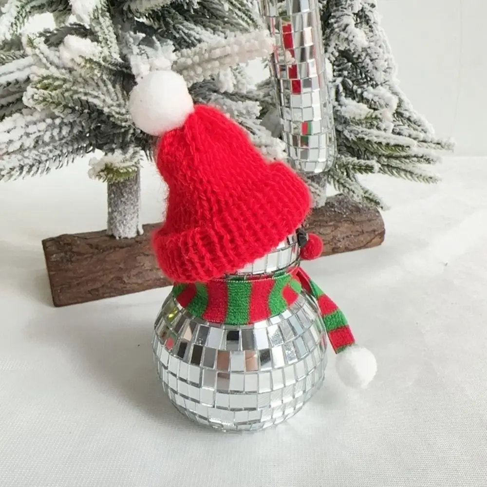 2024 Exquisite Hooded Snowman Ornaments Creative Cute Christmas Glass Decorations Disco Snow Stick Pendant