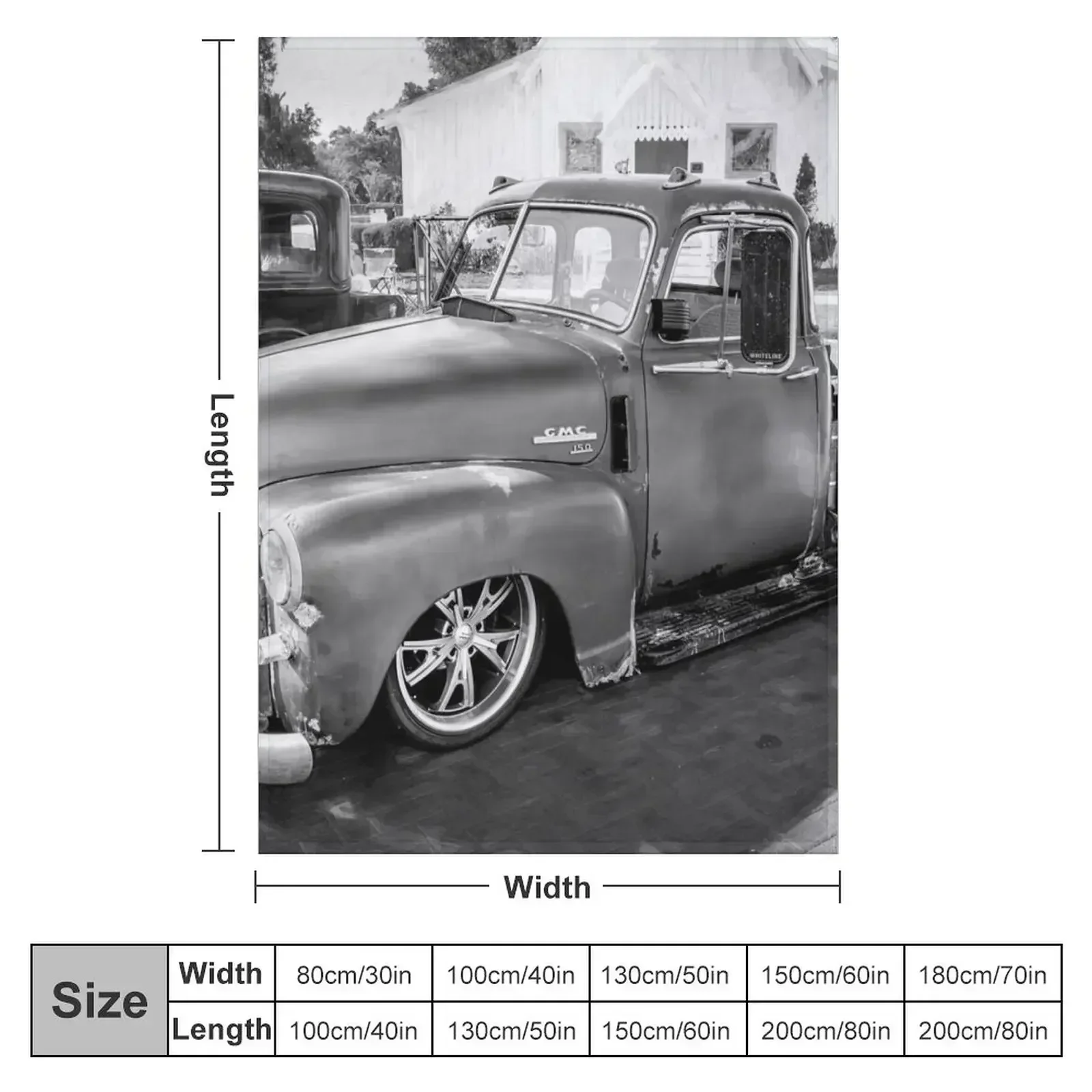 New 1950 GMC 5 window C150 Rat Rod Pick Up Truck Throw Blanket christmas gifts for babies Blankets