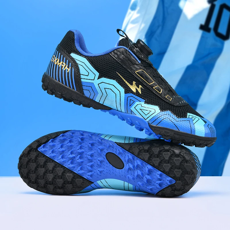 Children's soccer shoes TF nail breaking artificial turf soccer training shoes breathable mesh sports shoes