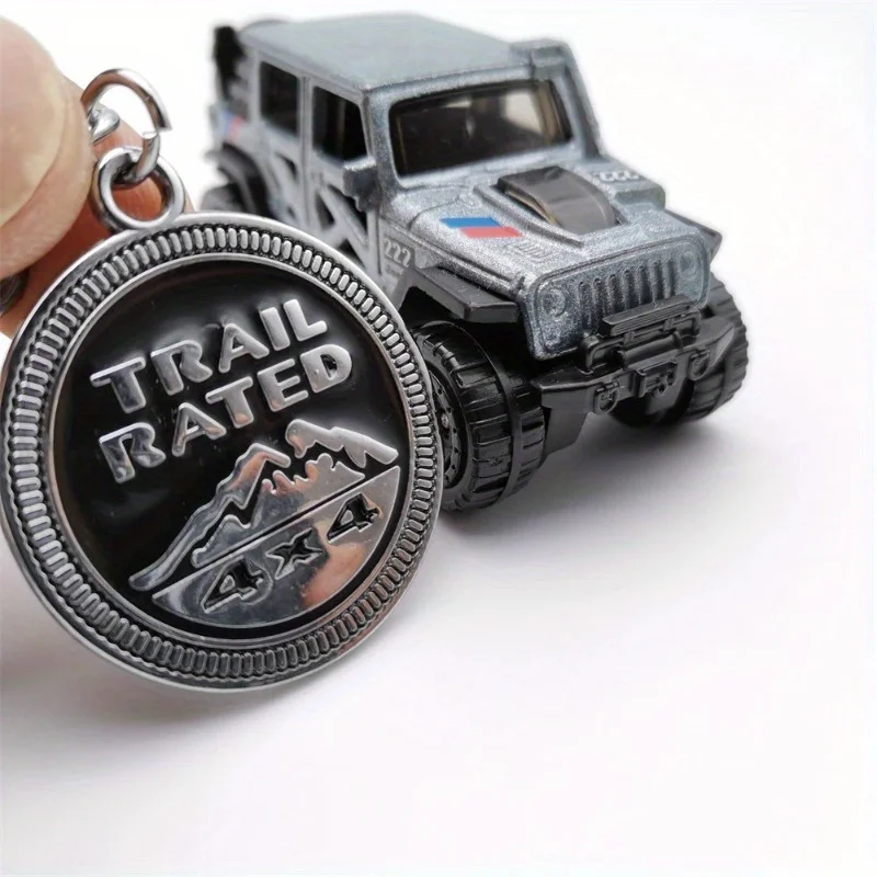 Car Keychain Car Parts Key Ring for Jeep Trail Rated Jeep Wrangler Renegade Liberty Grand Cherokee Compass Patriot Car Pendant