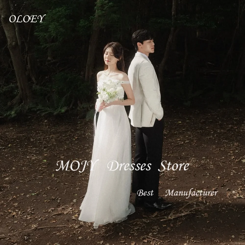 OLOEY 우아한 웨딩드레스 한국 맞춤형 코르셋/지퍼 백 오간자 웨딩드레스 리셉션 드레스 신부 드레스 웨딩드레스