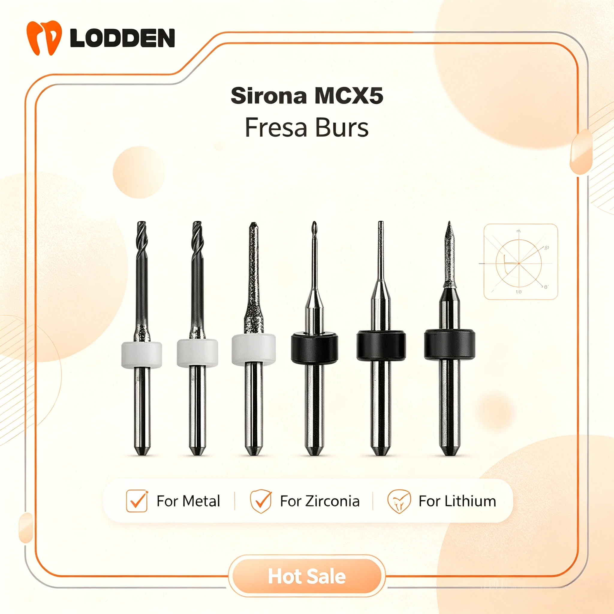 Sirona MCX5 D3 Dentalfräser CAD/CAM Schleifwerkzeuge für PMMA Zirkonoxid-Blöcke Dentallabor Fräsmaschine