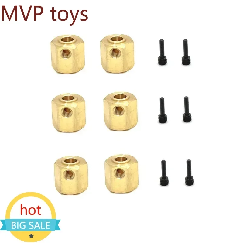 

For MJX H8H YiKong YK4082 YK4102 YK6061 Brass 12mm Wheel Hex Extended Adapter with Output Shaft RC Crawler Car Upgrade Parts
