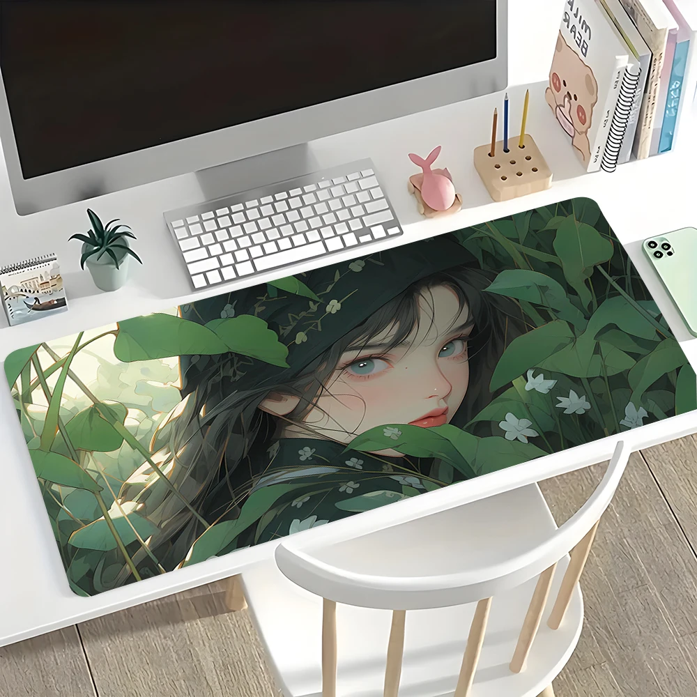 

Large Mouse Pad 900x400mm Rubber Mouse Mat Office Non-Slip Computer Mousepad Gamer Desk Mat Anime Girls Locking Edge Desk Pad XL