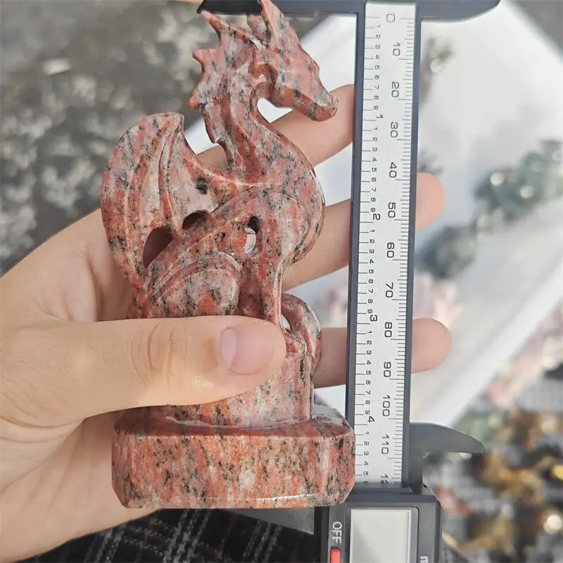 Natural Ruby In Zoisite Dragon Carving Crystal Love Healing Fengshui Gemstones HomeDecoration Holiday Gift 1PCS