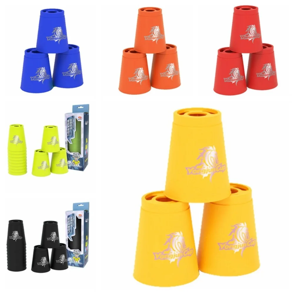 12pcs/set Cups Quick Stacks Cups Educational Toy Folding Cup Sport Stacking Cups Colorful Plastic Sport Flying Racing Cup