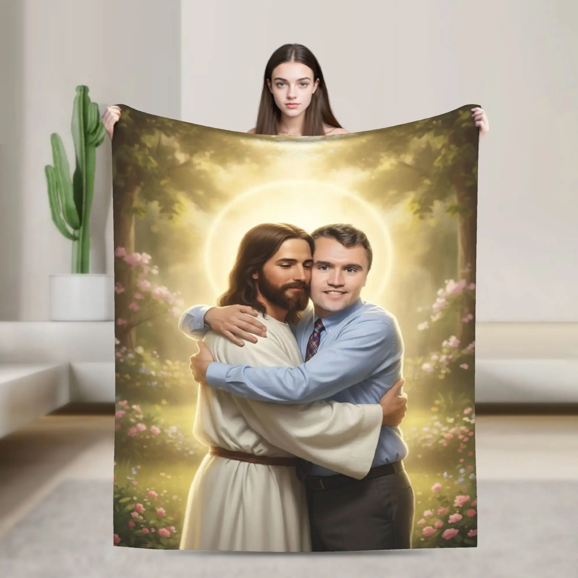Charlie Kirk Embrace God Flannel Blankets  Warm Soft Throw Blanket for Outdoor Picnic Funny Bedspread Sofa Bed Cover