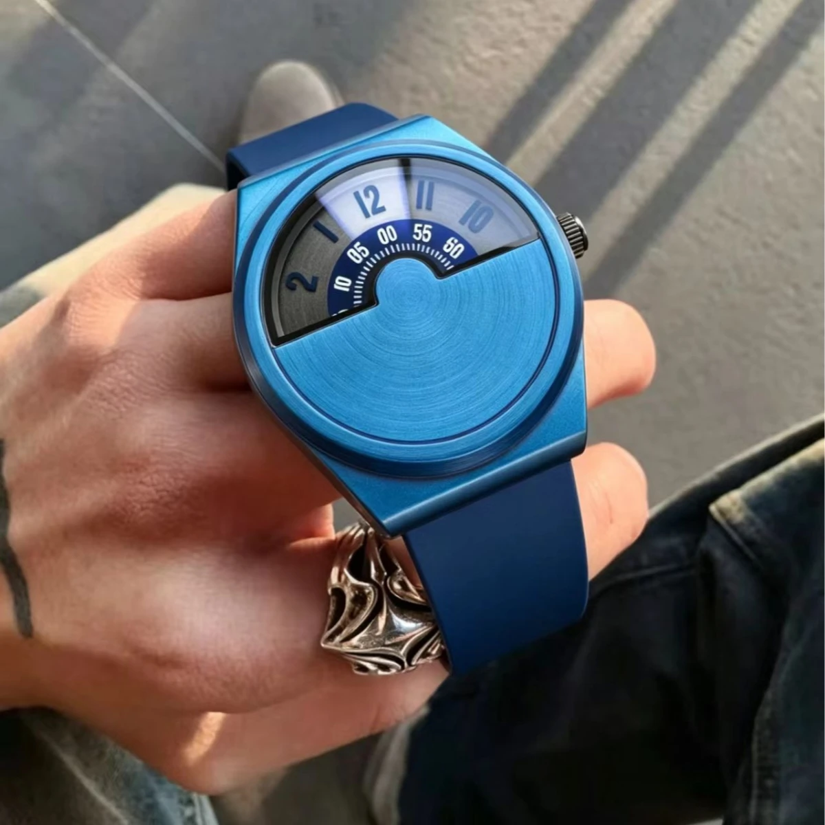 

Men Watches Creative Unique Design Simple Dial Watch Rubber Strap Classic Japanese Luxury Steel Luminous Male Wristwatch Relogio