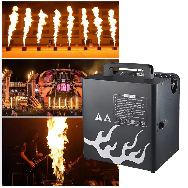 

300W Stage Spitfire Three-headed Spitfire Pulse Ignition Real Flame Machine DMX for Concert Performance Party Atmosphere