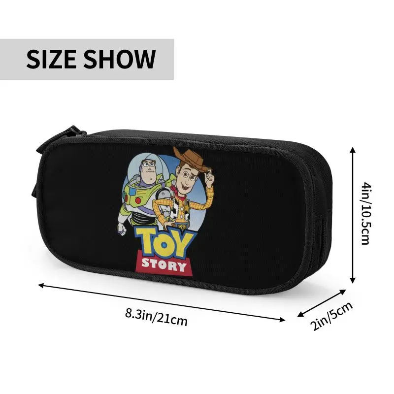 Imagem -04 - Cute Toy Story Pencil Cases para Meninos e Meninas Grande Bolsa de Armazenamento Material Escolar Woody Buzz Lightyear Personalizado