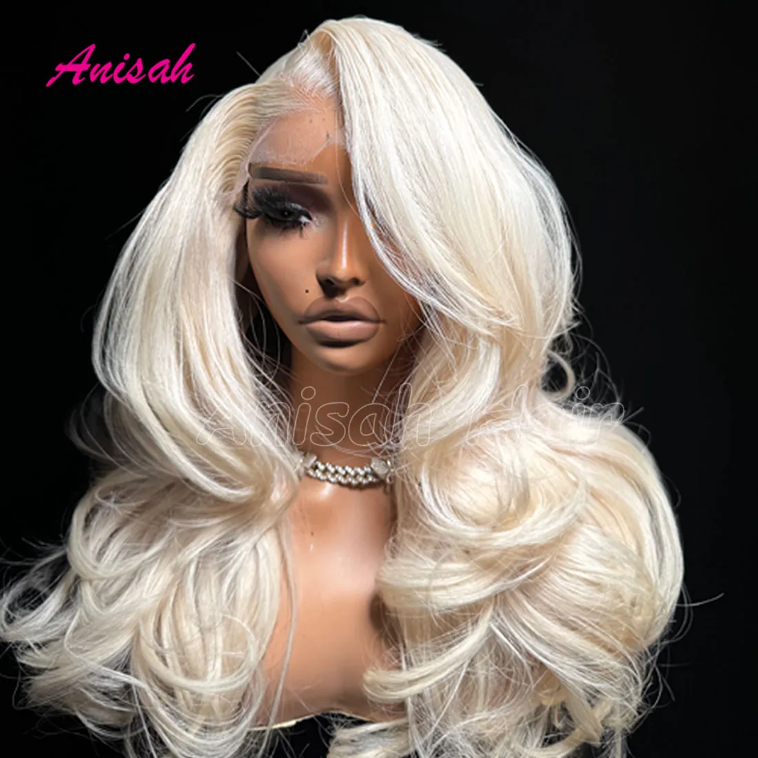 Platinum Ash Blonde Body Wave Lace Front Human Hair Wig Pre Plucked Glueless Lace Frontal Wig Natural Hairline For Black Women