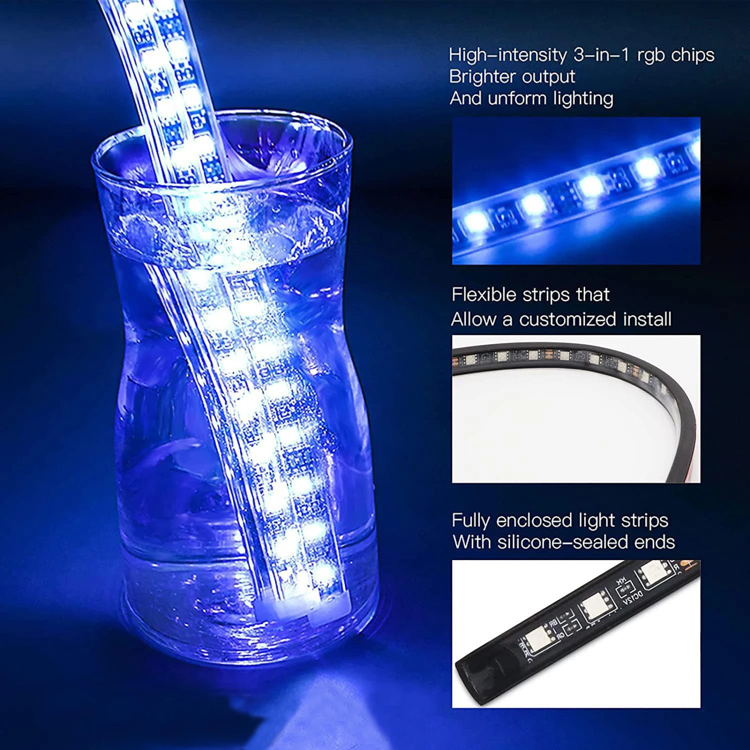 8/12in1 Motorcycle LED Undergl - Rgb Underglow Strip ulasan dan harga